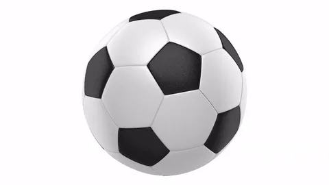 Soccer ball loop rotate on white background Stock Footage 72562179