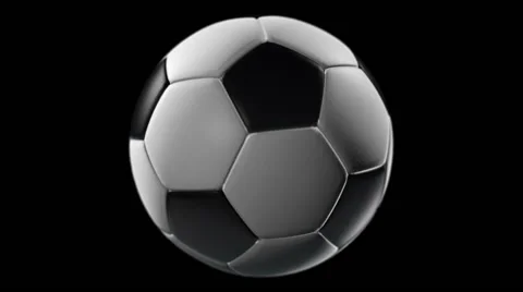 Soccer Ball, loop seamless, isolated black backgraund Stock Footage 48302433