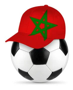 Soccer ball Morocco baseball cap Stock Photos