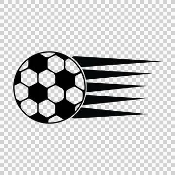 Soccer Ball With Motion Speed Lines moving silhouette black Stock Illustration