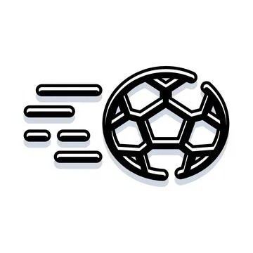 Soccer ball moving fast expressing speed and motion Illustration