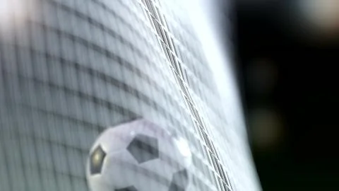 Soccer ball in the net. 3d rendering Stock Illustration