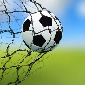 Soccer ball in a net Stock Illustration