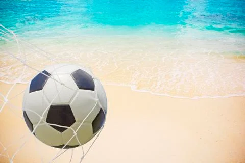 Soccer ball in a net. Stock Illustration