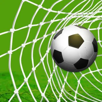 Soccer ball on net Stock Illustration