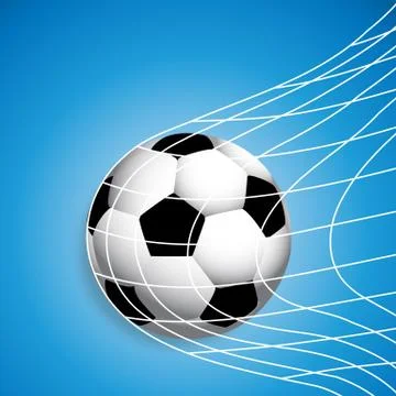 Soccer ball in the net Stock Illustration