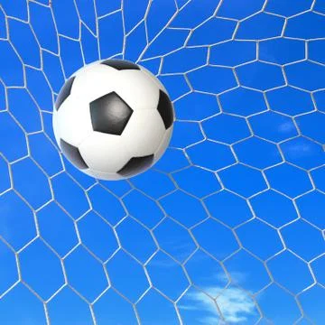 Soccer ball in net Stock Photos