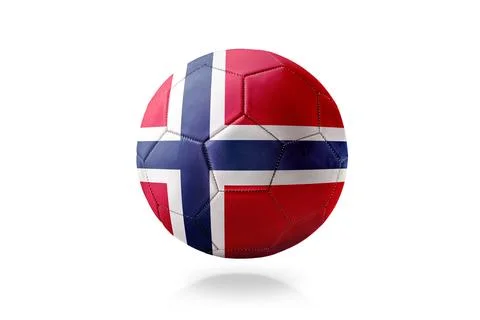 Soccer Ball with Norway Flag Pattern Foto stock