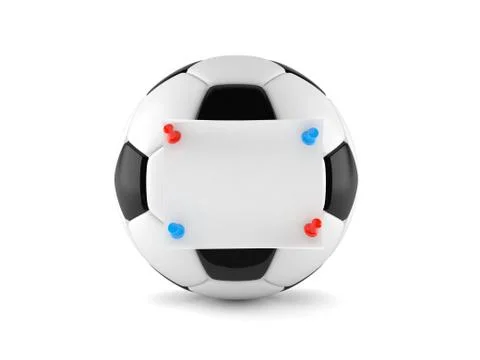 Soccer ball with note Stock Illustration
