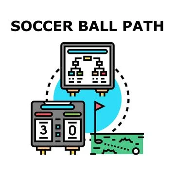 Soccer ball path strategy and game statistics Illustrazione stock