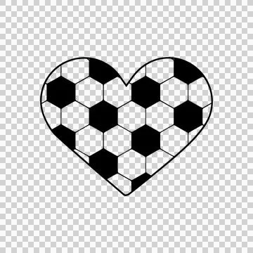 Soccer Ball Pattern Heart Shape black white hexagons Stock Illustration