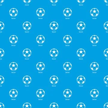 Soccer ball pattern vector seamless blue Illustrazione stock