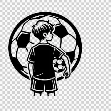 Soccer Ball Player In Front standing person clothing line Stock Illustration