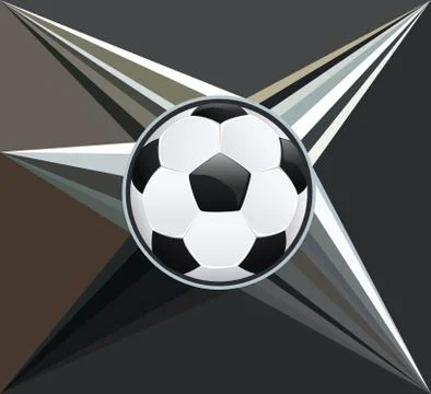Soccer Ball on Rays Background Ilustração Stock