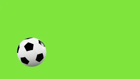 Soccer ball rolling on green background, chroma key Stock Footage 159198605