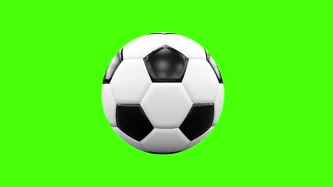 Soccer ball rolling toward camera on green screen background sports motion graph Stock Footage 314004354