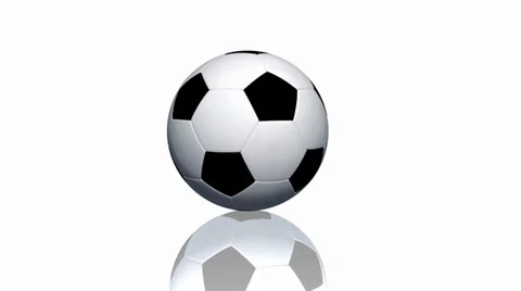 Soccer ball rolls on white background Video stock 39717265
