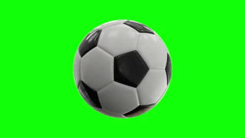 Soccer ball rotating 360. Realistic 3D animation seamless loop. Green screen Stock Footage 154698080
