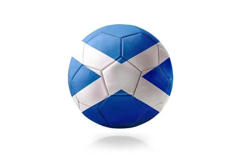 Soccer Ball with Scottish Flag Pattern Stock Photos