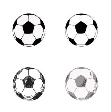 Soccer ball. Set of vector illustrations. Stock Illustration