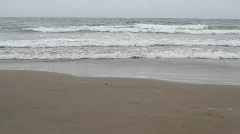 Soccer ball on the shore. Stock Footage 7763352