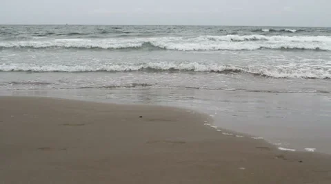 Soccer ball on the shore. Stock Footage 7763534