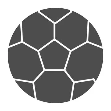 Soccer ball solid icon, sport concept, sports equipment sign on white background Stock Illustration