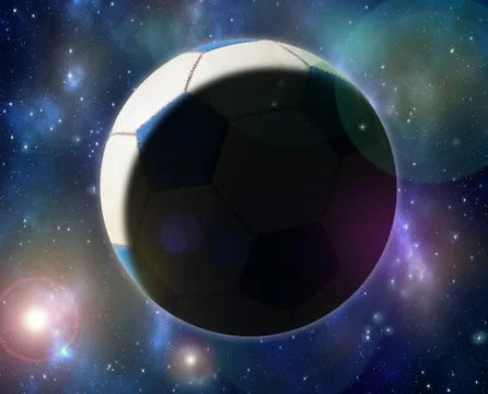 Soccer Ball in a space Stock Illustration