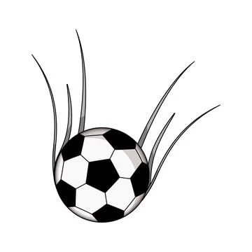 Soccer ball speeding through air with motion trails Stock Illustration