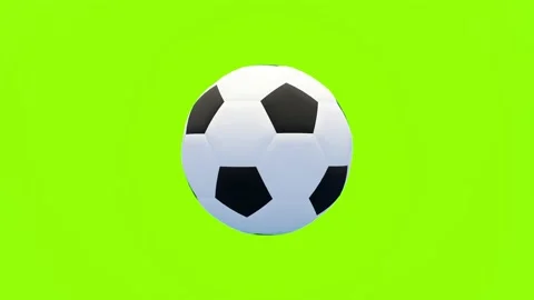 A Soccer ball spinning on green screen., Sport news background., 4k animation Stock Footage 150801940