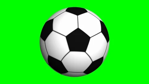 Soccer Ball Spinning Loop on Chroma Key Green Screen Video stock 119992537