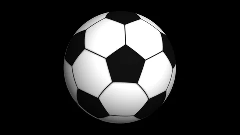 Soccer Ball Spinning Loop on Transparent Background Stock Footage 119992590