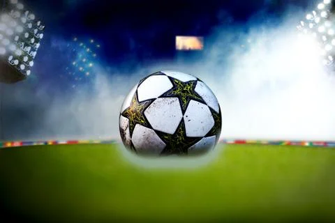 Soccer ball at the stadium Stock-Illustration