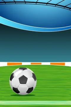 Soccer ball in stadium Stock Illustration