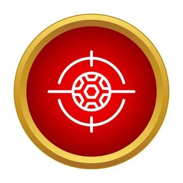 Soccer ball target icon aiming for goal success Stock Illustration