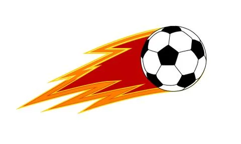 Soccer ball with a trail of fire Stock Illustration