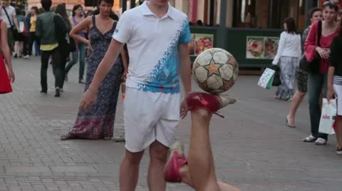 Soccer ball trick Stock Footage 20588715