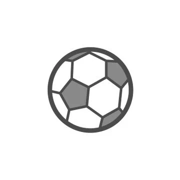 Soccer ball vector flat outline icon Stock Illustration