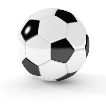 Soccer Ball on White 3D Render Stock Illustration