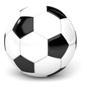 Soccer Ball on White 3D Render Stock Illustration