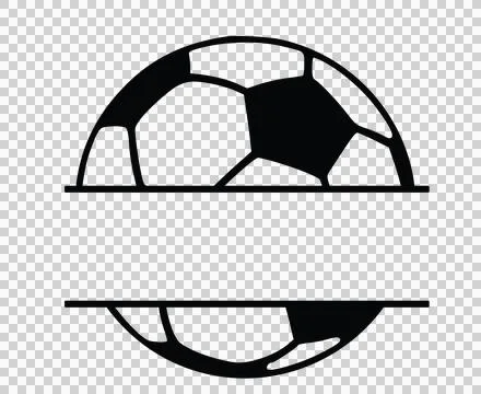 Soccer Ball With Wide Horizontal Space divided lines Stock Illustration