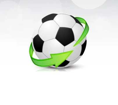 Soccer balls with arrows Illustrazione stock