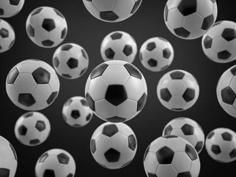 Soccer balls background Stock Photos
