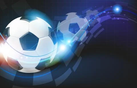Soccer balls on blue background Stock Illustration