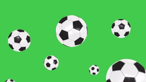 Soccer Balls Bouncing Green Screen Widescreen Stock-Footage 344766307