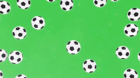 Soccer Balls Bouncing Green Screen Widescreen Stock-Footage 344766427