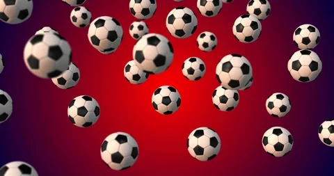 Soccer balls falling Stock Footage 88354804