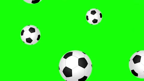 Soccer Balls Falling Green Screen Animation - Football Rain Loop Stock-Footage 336703817