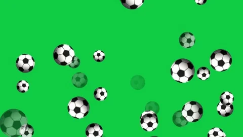 Soccer Balls Floating Up on Green Screen Background Loop. Stock Footage 337435305