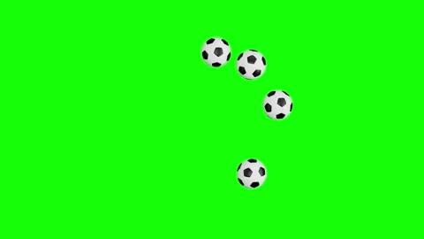 Soccer Balls Loading Spinner, Loop 3D Render Animation on Green Screen Stock Footage 340326263